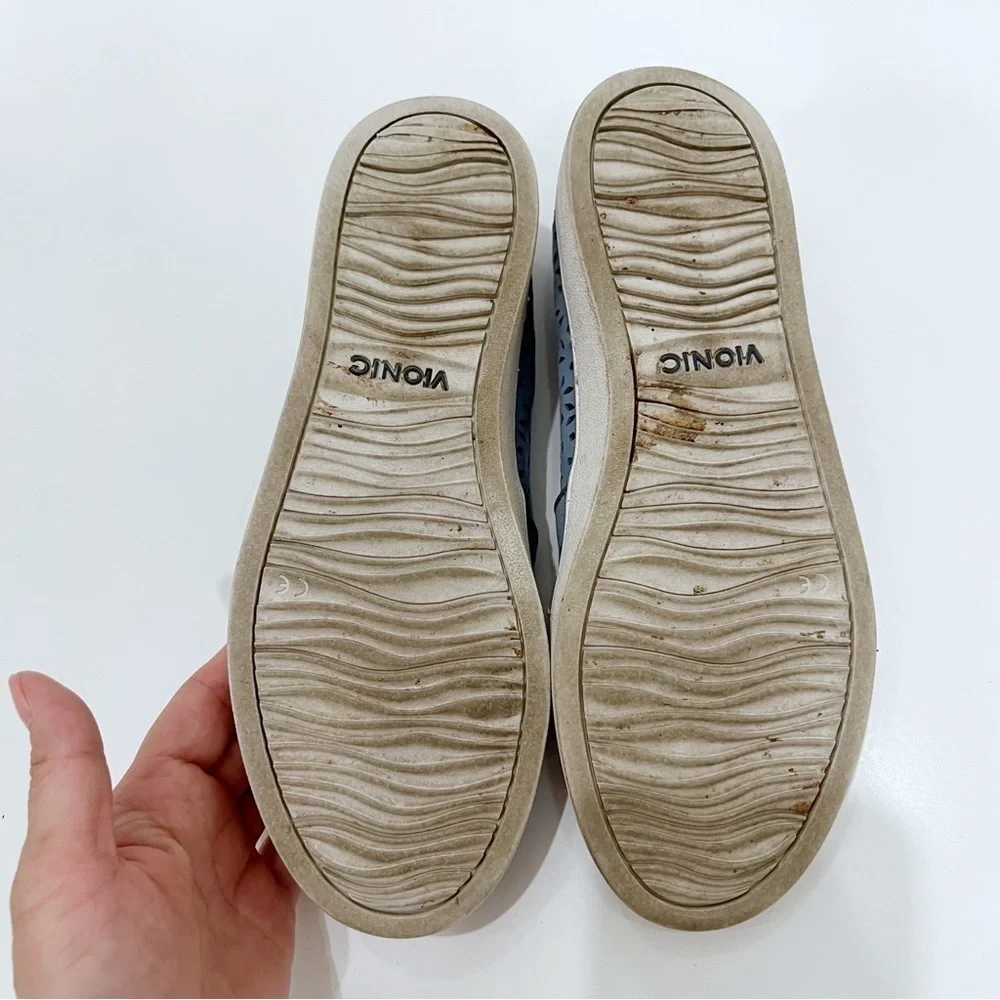 Vionic Splendid Midi Perf Suede Slip-On Blue Size 7